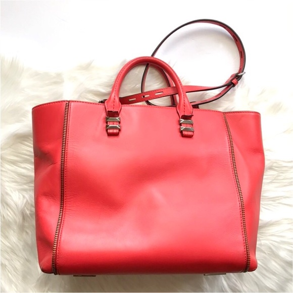 *Rare* Rebecca Minkoff Hot Red Mini Perry Tote - Picture 2 of 8